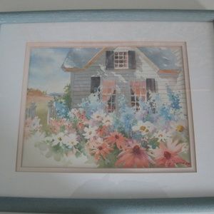 Framed cottage print